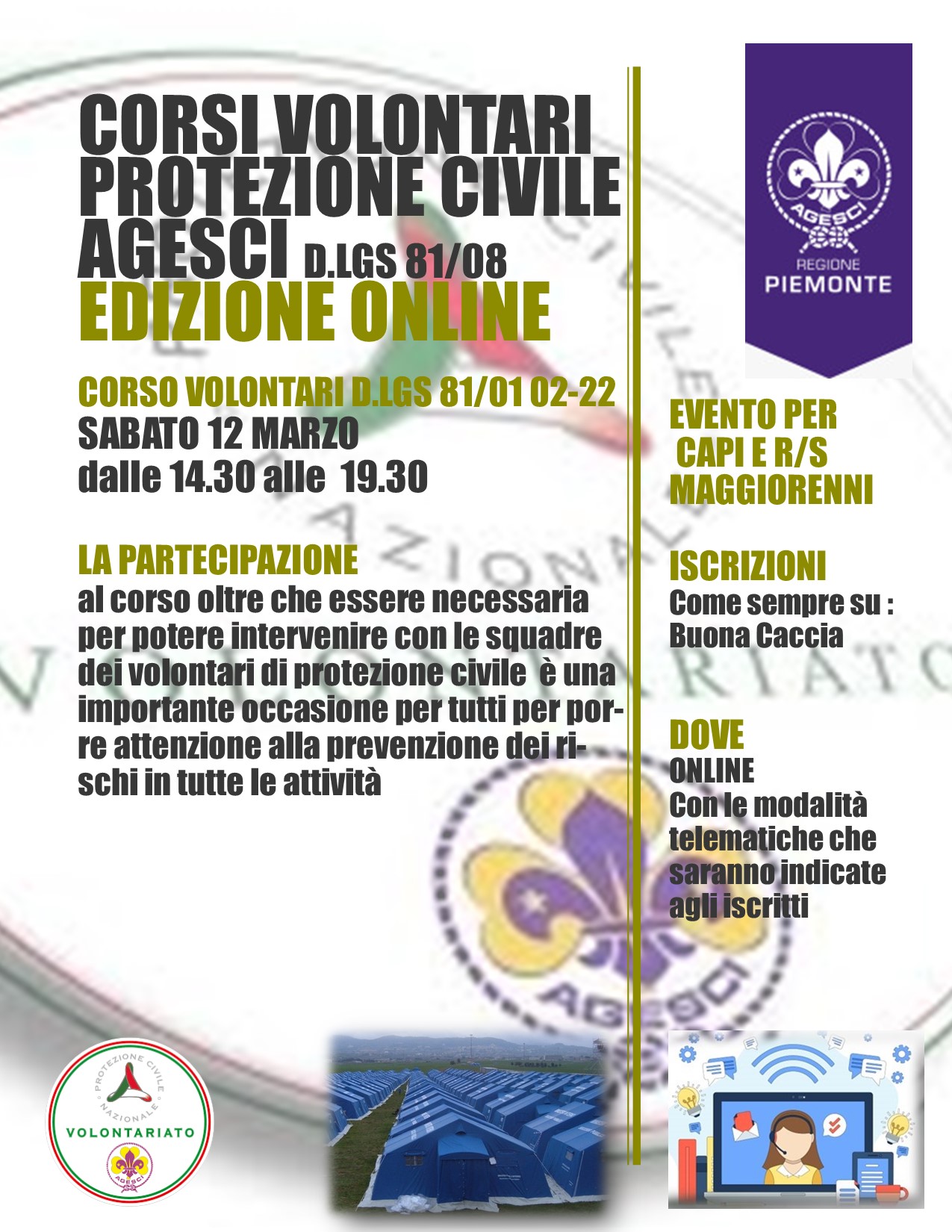 Corsi Volontari Protezione Civile AGESCI – 2023 – AGESCI Piemonte