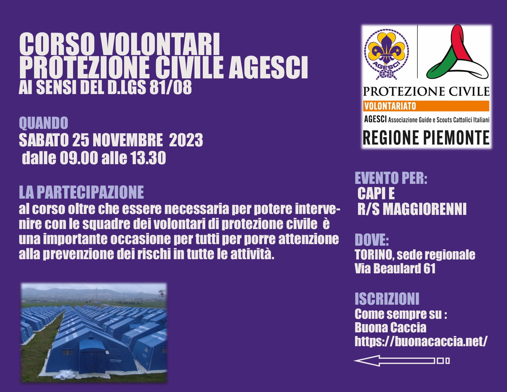 Corsi Volontari Protezione Civile AGESCI – 2023 – AGESCI Piemonte